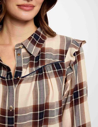 Camisa manga larga multicolor mujer