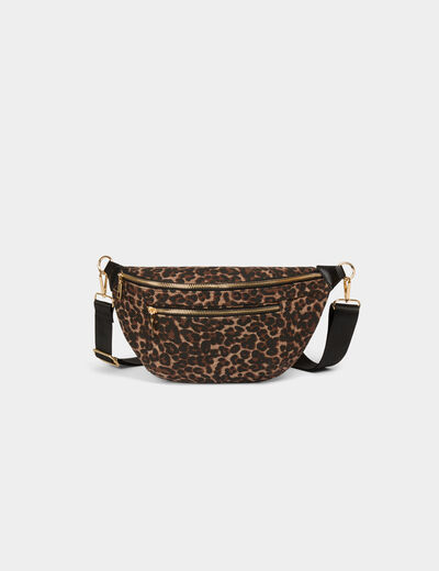 Riñonera estampado leopardo multicolor mujer