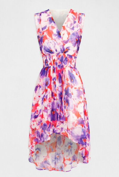 Vestido recto sin mangas estampado multico mujer