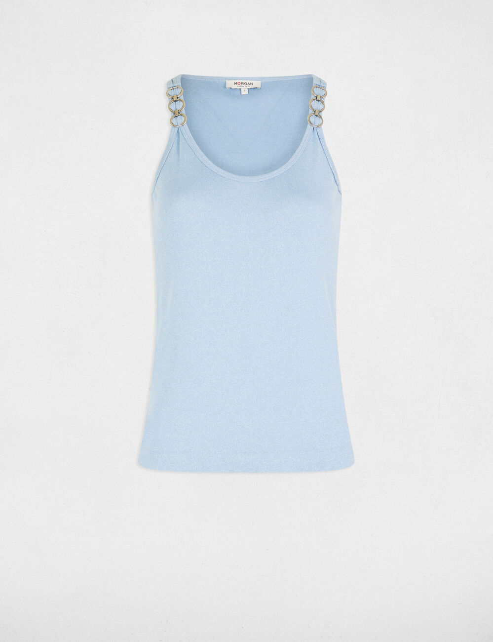 Top con tirantes finos azul cielo mujer