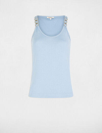 Top con tirantes finos azul cielo mujer