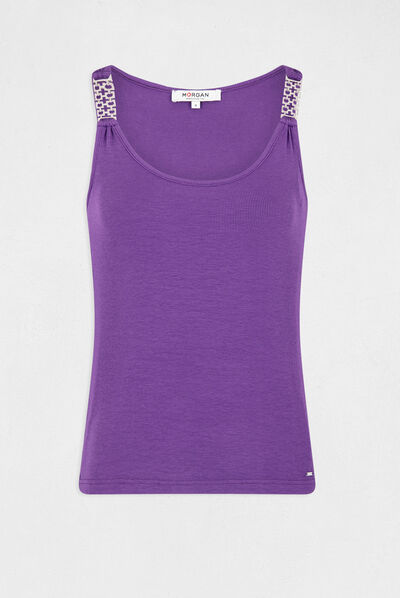 Top tirantes con adornos morado oscuro mujer