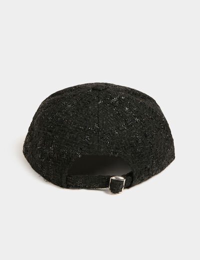 Gorra M de tweed negro mujer