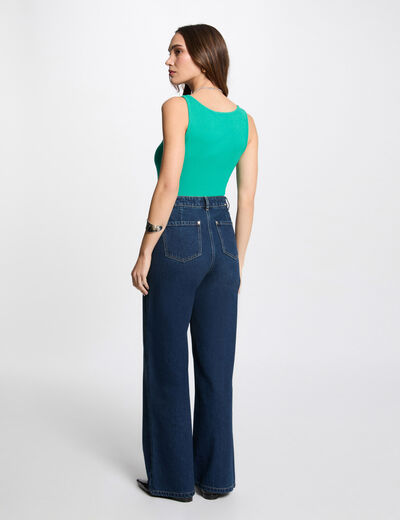 Top sin manga verde emeralda mujer