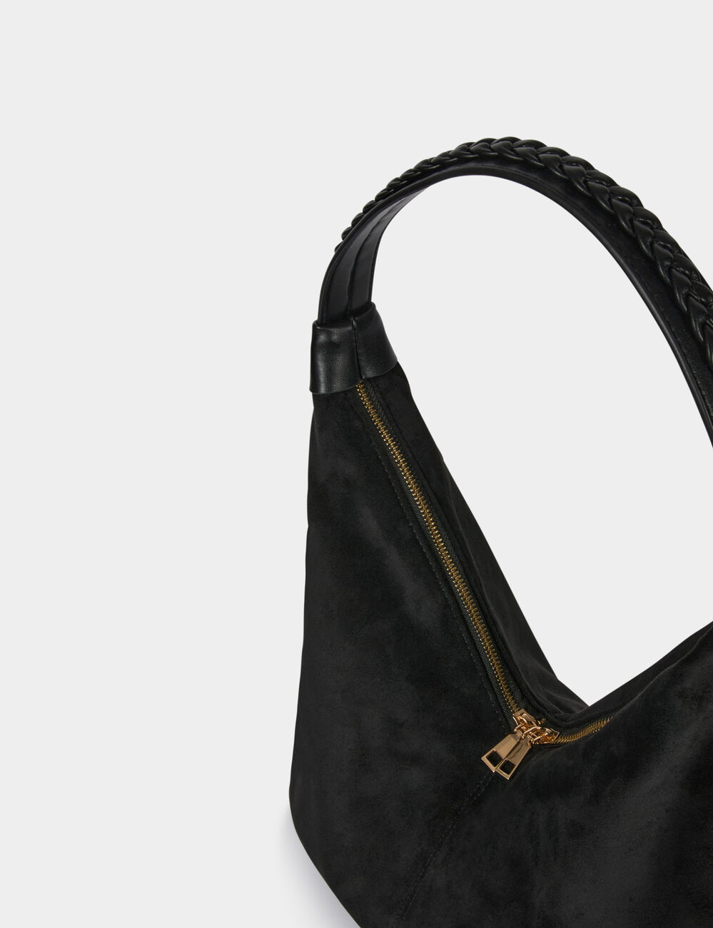 Bolso hobo de ante negro mujer