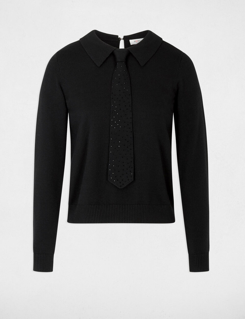 Jersey con cuello vuelto negro mujer