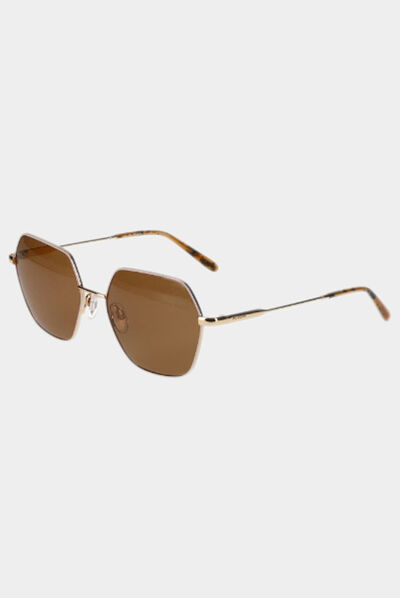 Gafas de sol hexagonales beige mujer