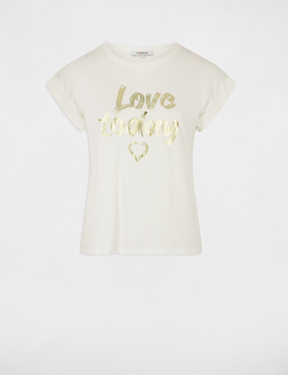 Camiseta con mensaje blanco mujer