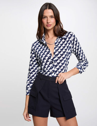 Blusa manga larga blanco mujer