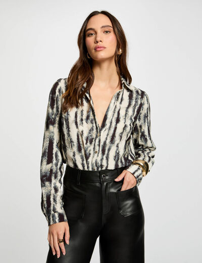 Camisa manga larga multico mujer