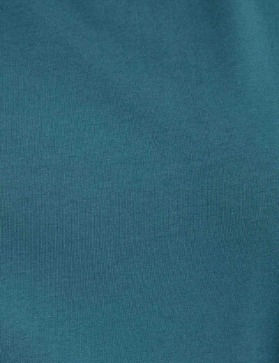 Camiseta manga corta azul petróleo mujer