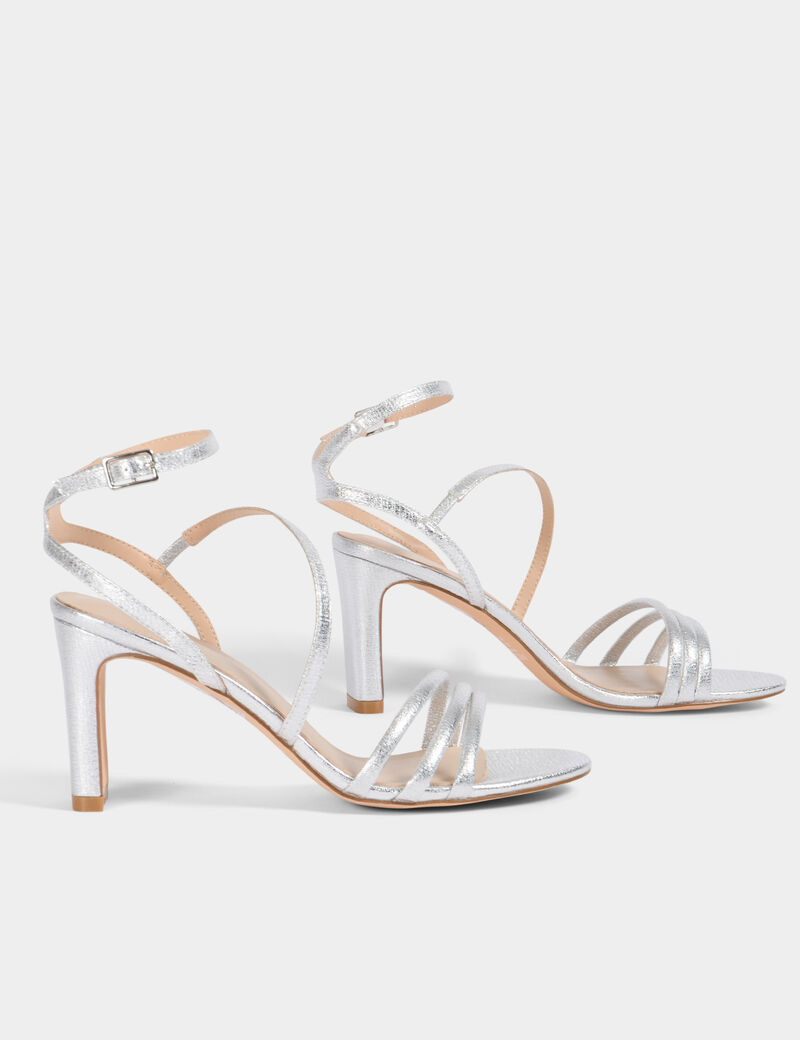 Sandalias de tacón couleur argent mujer