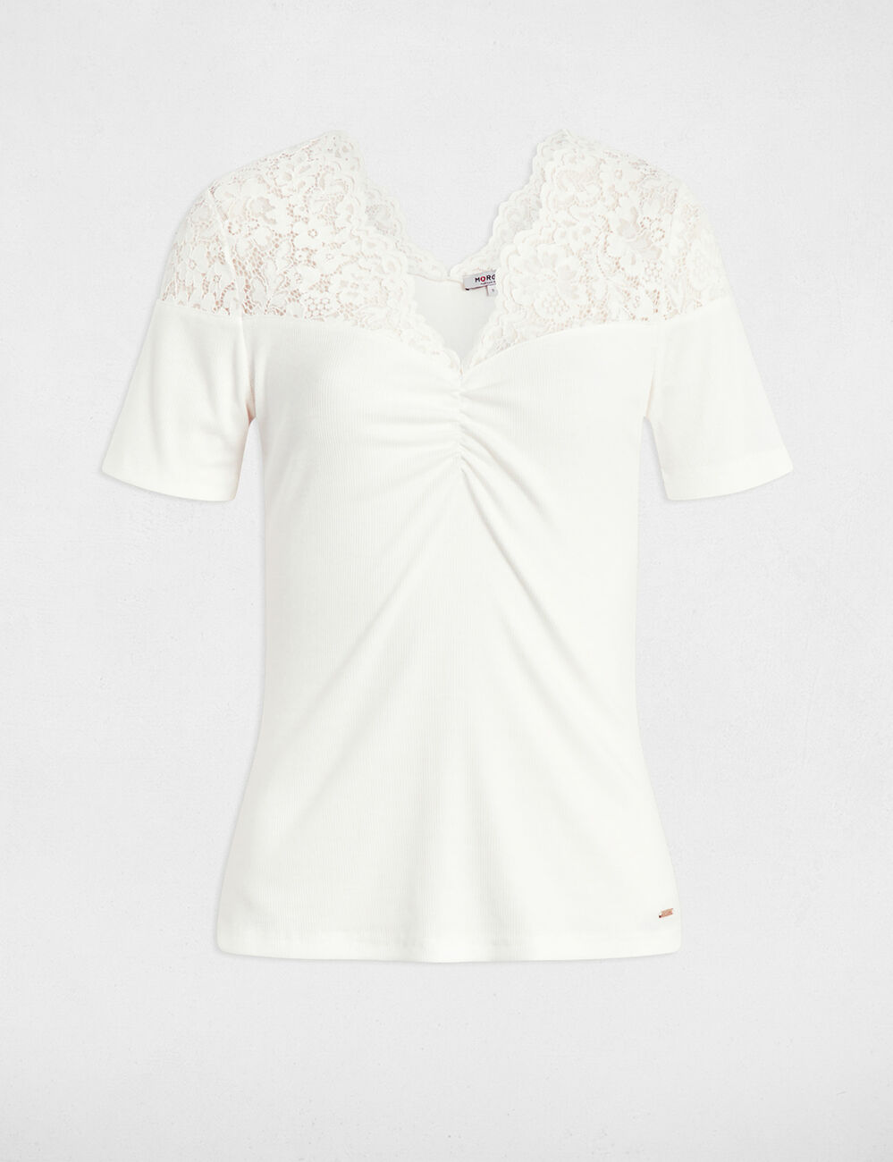 Camiseta manga corta blanco mujer