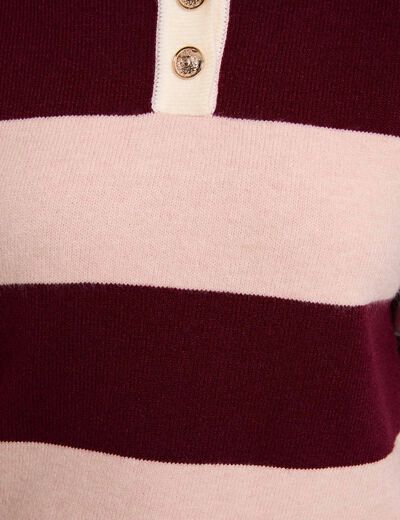 Jersey con cuello vuelto burdeos mujer