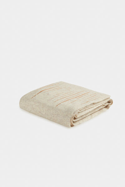 Bufanda de punto beige mujer