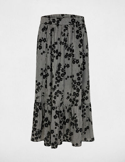 Falda de capas estampada multicolor mujer