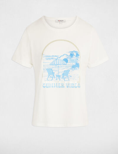 Camiseta con mensaje blanco mujer
