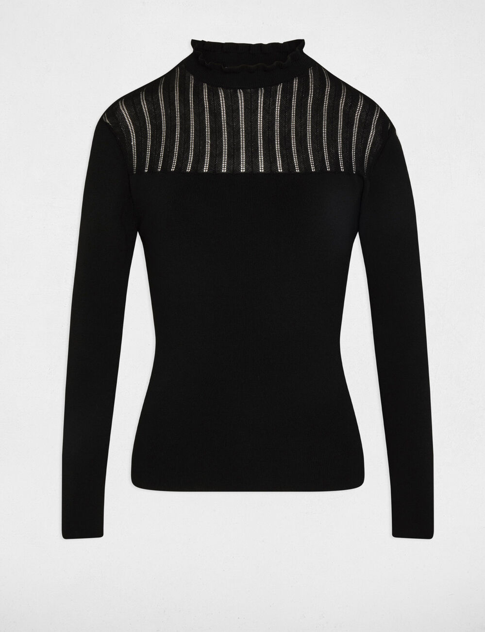 Jersey con cuello alto negro mujer