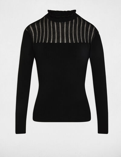 Jersey con cuello alto negro mujer