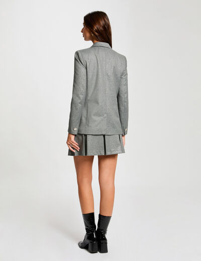 Chaqueta estampado de cuadros gris moyen mujer