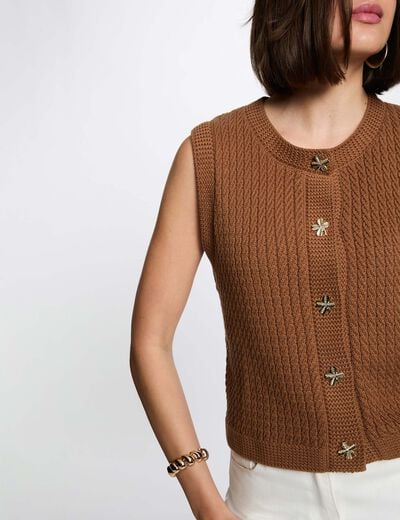 Jersey sin mangas c&aacute;mel mujer