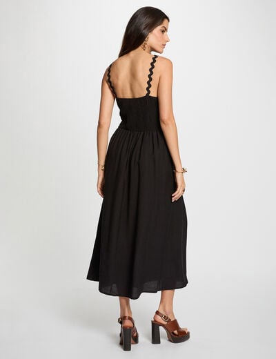 Vestido ajustado tirantes fantasía negro mujer