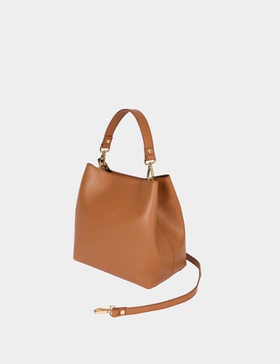 Bolso tipo saco de polipiel c&aacute;mel mujer
