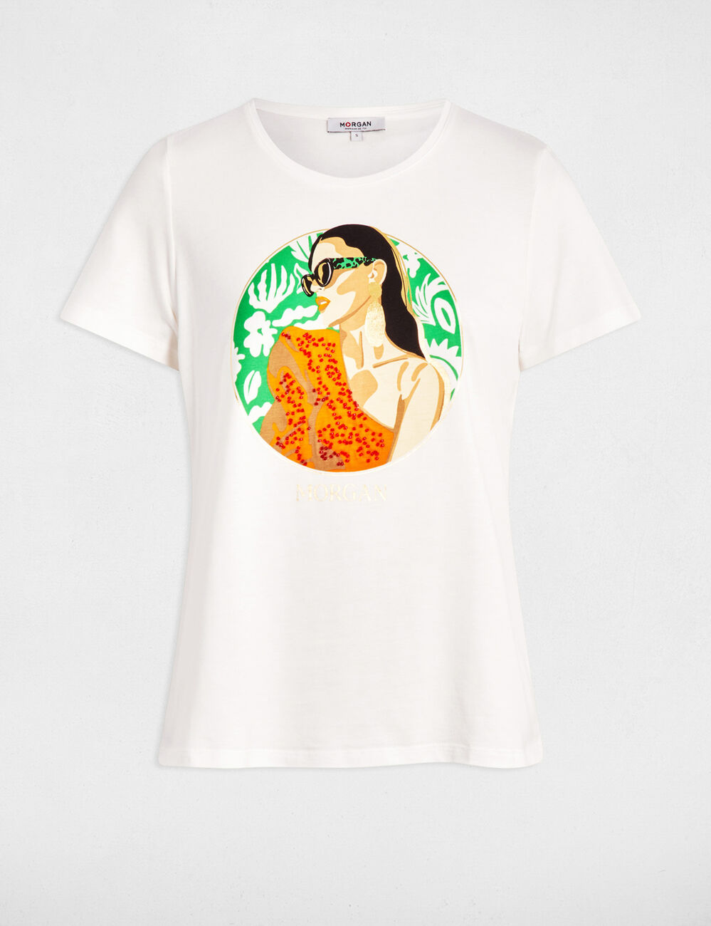 Camiseta con mensaje blanco mujer