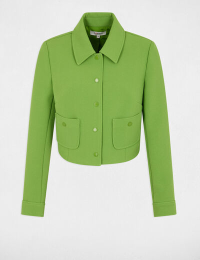 Chaqueta corta abotonada vert anis mujer