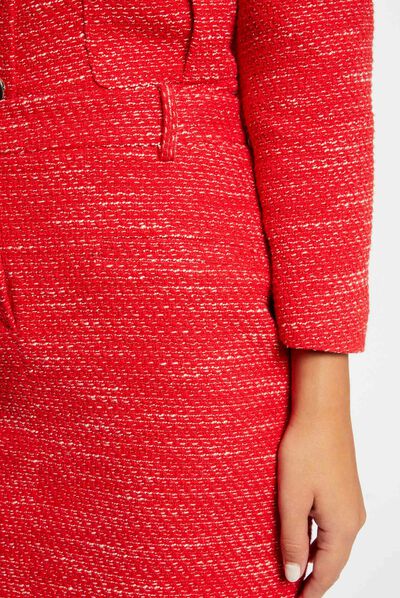 Falda recta corta rojo mujer