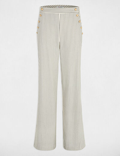Pantal&oacute;n ancho de rayas multicolor mujer