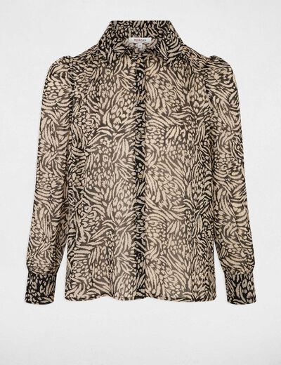 Camisa fluida estampada multicolor mujer