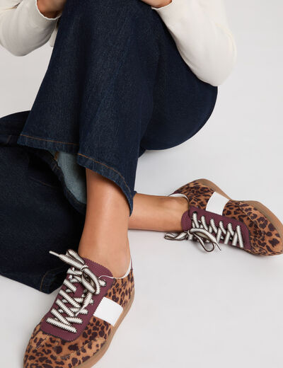 Zapatillas de piel sint&eacute;tica leopardo multicolor mujer