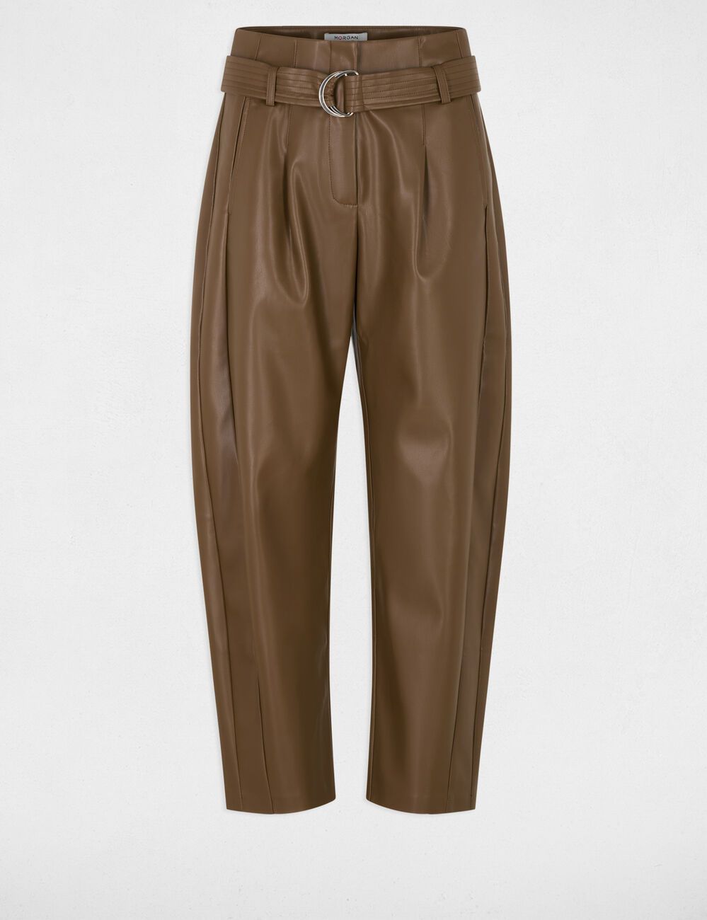 Pantal&oacute;n ancho de tiro alto verde caqui mujer