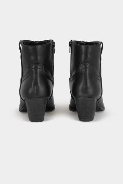 Botines metalizados de tacones negro mujer
