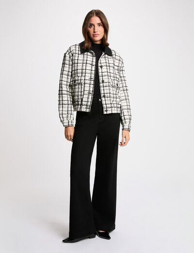 Chaqueta oversize de tweed multicolor mujer