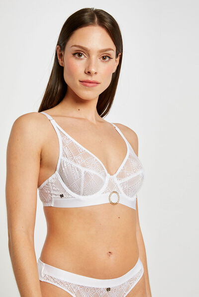 Sujetador con aros blanco mujer