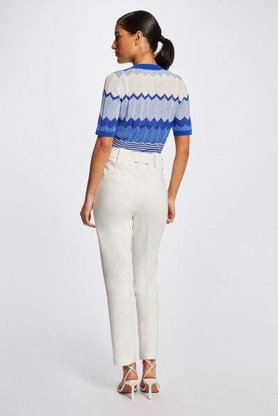 Jersey manga corta estampado chevron  mujer