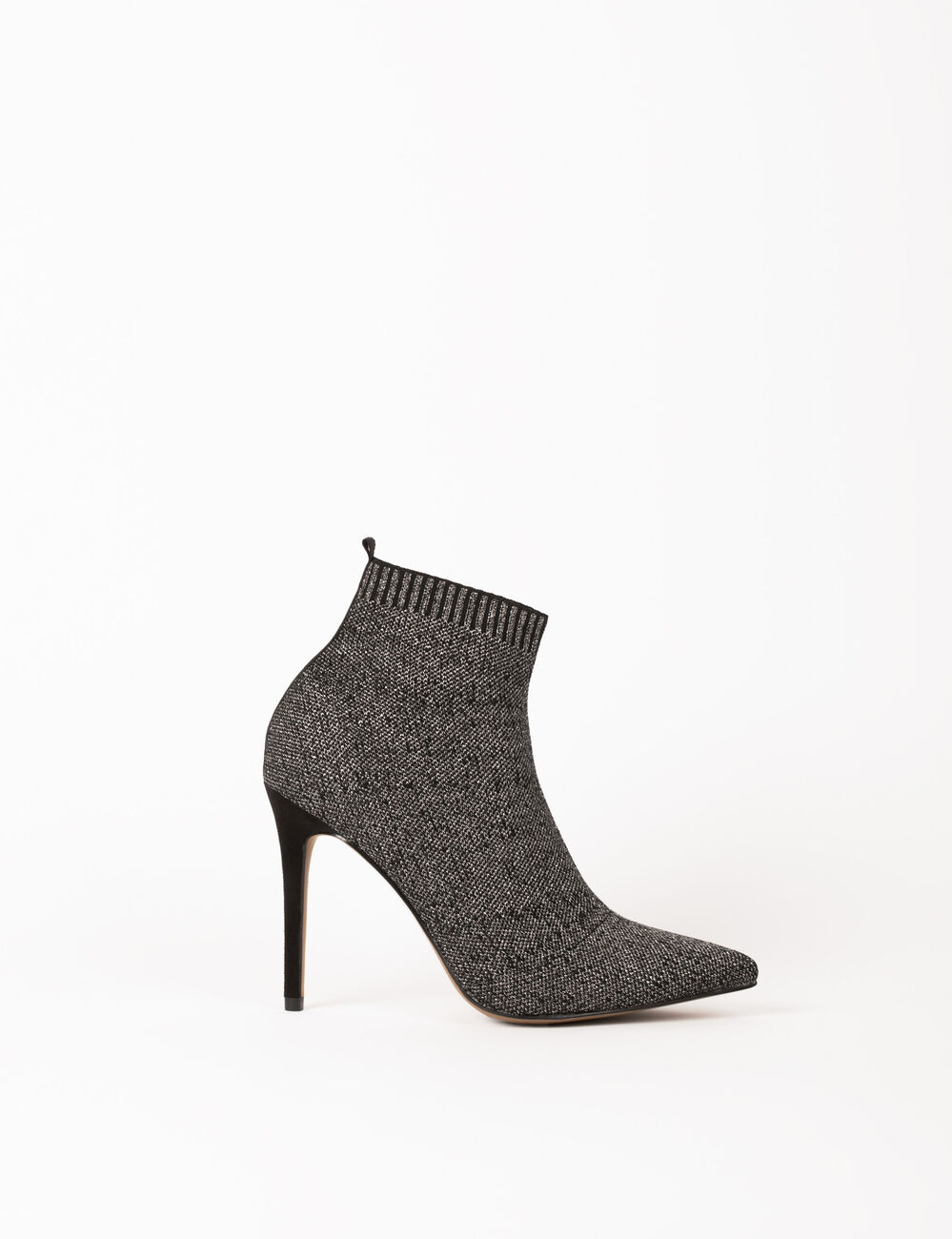 Botines de tacones de aguja plateado mujer