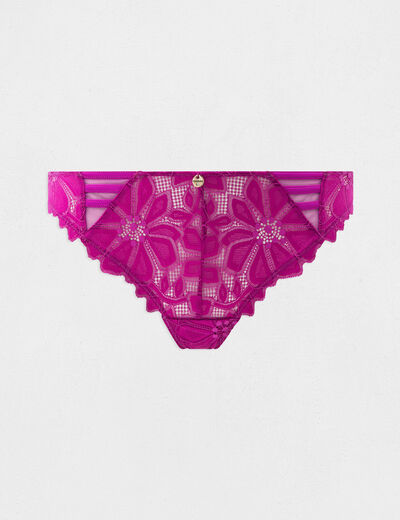 Tanga de encaje violeta mujer