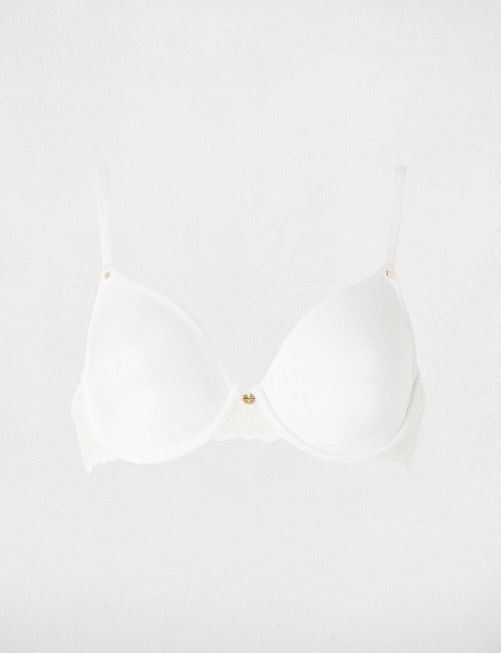 Sujetador de encaje con tirantes finos blanco mujer