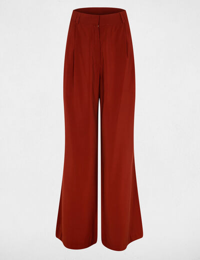 Pantal&oacute;n ancho fluido marr&oacute;n co&ntilde;ac mujer