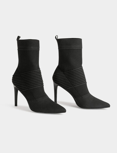Botines de tacones de aguja negro mujer
