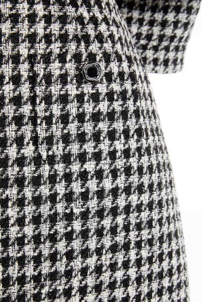 Falda evasé estampado pata de gallo negro mujer
