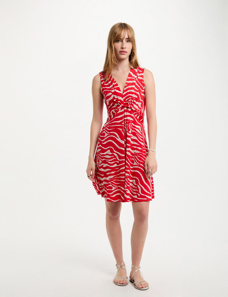 Vestido corto estampado multicolor mujer