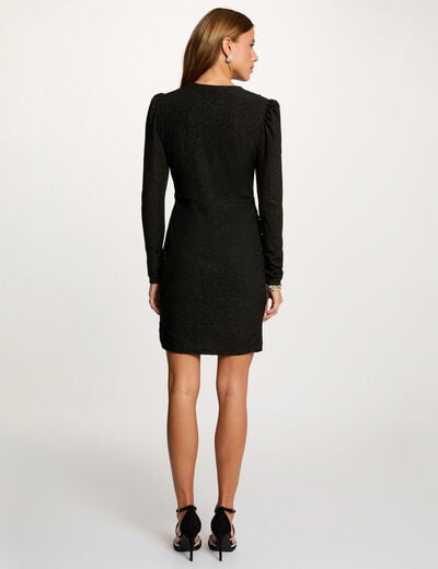 Vestido corto ajustado negro mujer