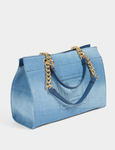 Bolso de mano de vaquero denim stone mujer