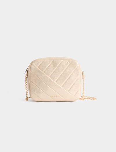 Bolso acolchado amarillo oro mujer