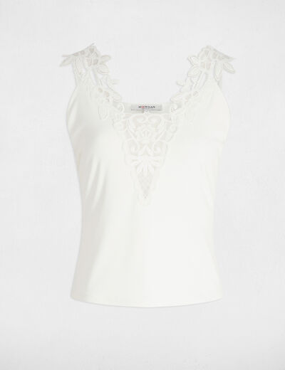 Top con tirantes finos blanco mujer