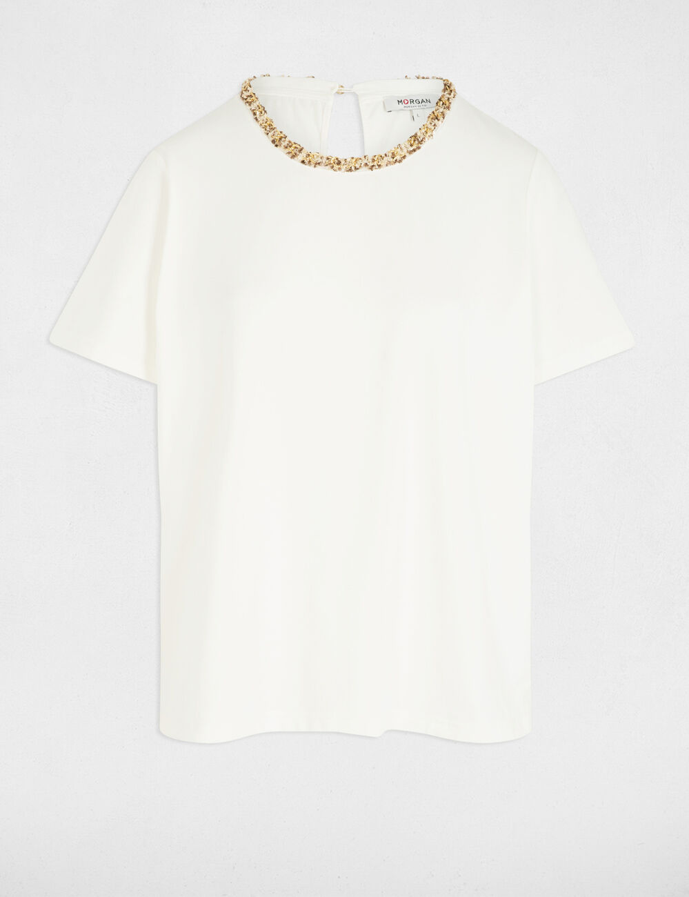 Camiseta manga corta blanco mujer